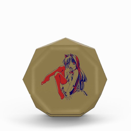 アメリカマンガ猫少女かわいいアニメ フォトブロック (正面)