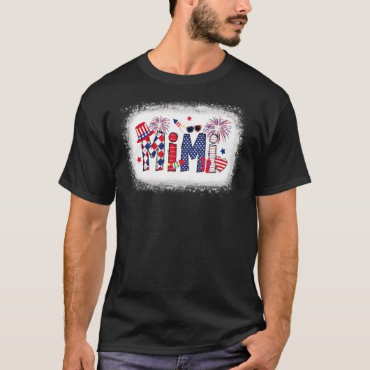 アメリカミミビーチサンダル花火愛国ミミ4 Tシャツ (正面)