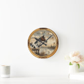 アメリカムスタンワイルドホースウェスタンウォールクロック ラウンド壁時計 (ホーム)