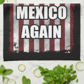 アメリカメキシコを再びシャツにする |トランプおもしろいギフト キッチンタオル (折り畳み)