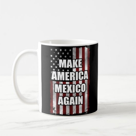 アメリカメキシコを再びシャツにする |トランプおもしろいギフト コーヒーマグカップ (左)