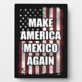 アメリカメキシコを再びシャツにする |トランプおもしろいギフト フォトプラーク (正面)