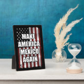 アメリカメキシコを再びシャツにする |トランプおもしろいギフト フォトプラーク (側面)