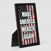 アメリカメキシコを再びシャツにする |トランプおもしろいギフト フォトプラーク (側面)