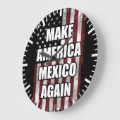 アメリカメキシコを再びシャツにする |トランプおもしろいギフト ラージ壁時計 (傾斜)