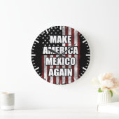 アメリカメキシコを再びシャツにする |トランプおもしろいギフト ラージ壁時計 (ホーム)