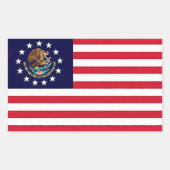 アメリカメキシコ国旗のステッカー 長方形シール (正面)