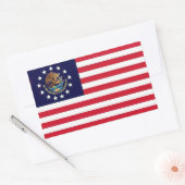 アメリカメキシコ国旗のステッカー 長方形シール (封筒)