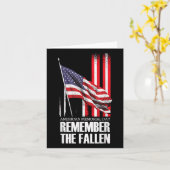 アメリカメモリアルデー　 fallen を忘れない 米国国旗 カード (黄色い花)