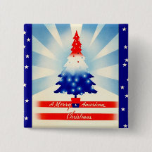 アメリカメリーのクリスマス愛国的なツリーボタン