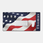アメリカモダン国パーソナライズされた旗 デスクマット (キーボード&マウス)