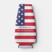 アメリカモダン国旗のバーベキューパーティー ボトルクーラー (正面)