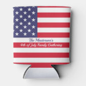 アメリカモダン国旗のバーベキューパーティー 缶クーラー (正面)