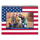 アメリカモダン国旗の愛国的な家族の写真 カレンダー (カバー)