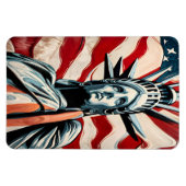 アメリカモダン旗芸術と自由の女神 マグネット (横)