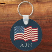 アメリカモノグラムの国旗のキーチェーンギフト キーホルダー (正面)