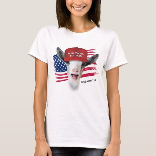 アメリカヤギを再びナイジェリアの矮星にする Tシャツ (正面)