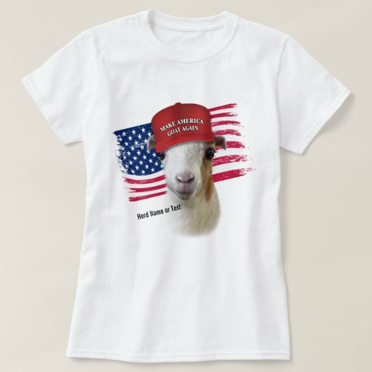 アメリカヤギを再びラマンチャキッドヤギにする Tシャツ (デザイン正面)