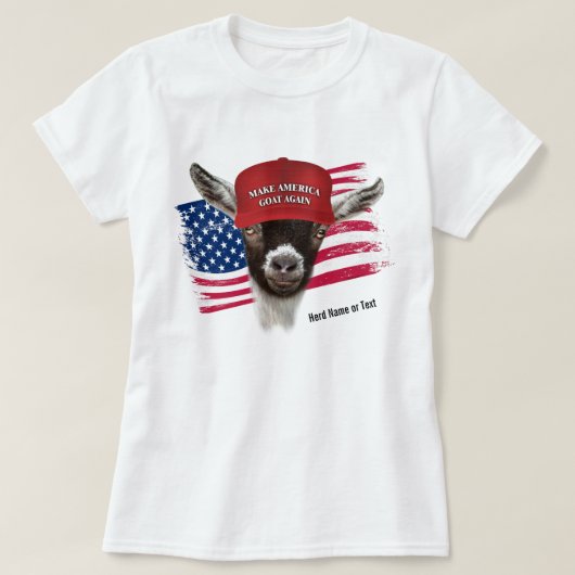 アメリカヤギを再び可愛いパイグミーヤギTシャツ Tシャツ (デザイン正面)
