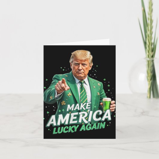 アメリカラッキーを再びトランプSt patricks dayビー カード (正面)