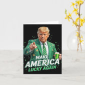アメリカラッキーを再びトランプSt patricks dayビー カード (黄色い花)