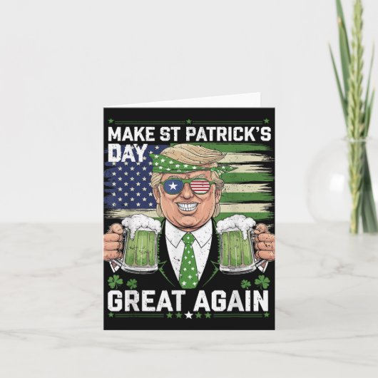 アメリカラッキーを再びSt patricks dayトランプGreにする カード (正面)