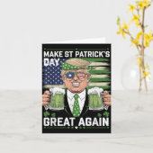 アメリカラッキーを再びSt patricks dayトランプGreにする カード (黄色い花)