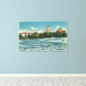 アメリカラピッドのヤギ島ビュー キャンバスプリント (インサイチュ (ウッドフロア))