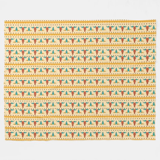 アメリカラフルカ南西部をテーマにしたパターン フリースブランケット (正面(横))