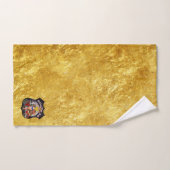 アメリカルート66オートバイ金ゴールドテクスチャ バスタオルセット (ハンドタオル)