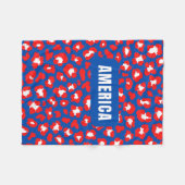 アメリカレッドホワイトとブルー フリースブランケット (正面(横))