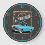 アメリカレトロクラシックトラック大時計 ラージ壁時計 (正面)