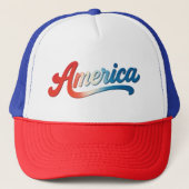 アメリカレトログラデーション – 愛国的USA国旗のスタイル キャップ (正面)