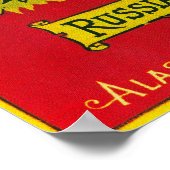 アメリカロシアのサーモン缶ラベル付けカルルク， AK ポスター (角)