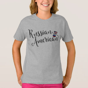 アメリカロシアの入りハートTシャツ Tシャツ