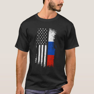 アメリカロシアの国旗フード付きスウェットシャツプライドロシアUsa Hood Tシャツ