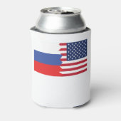 アメリカロシアの国旗 缶クーラー (缶裏面)