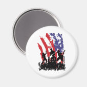 アメリカロック – エモロックパンクバンドアメリカ国旗 マグネット (正面/裏面)