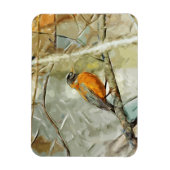 アメリカロビン狩り抽象芸術印象派 マグネット (縦)