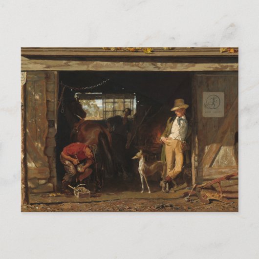 アメリカワイルドウェスト鍛冶屋とカウボーイ ポストカード (正面)