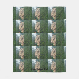 アメリカワシミミズクのフリースブランケット フリースブランケット