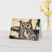 アメリカワシミミズクのブランクの挨拶状 カード (黄色い花)