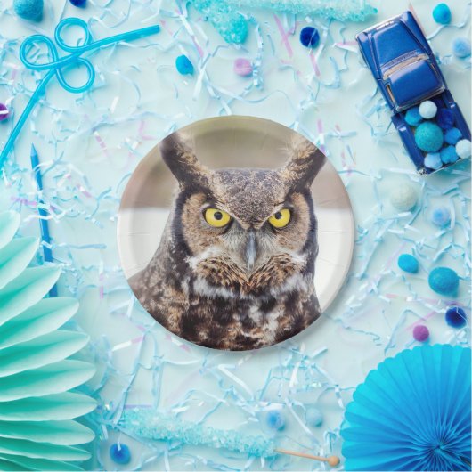 アメリカワシミミズクのポートレート ペーパープレート (パーティー)