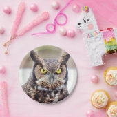 アメリカワシミミズクのポートレート ペーパープレート (パーティー)