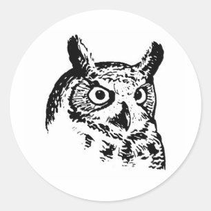 アメリカワシミミズクのロゴ ラウンドシール