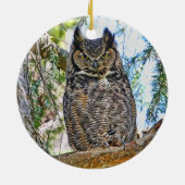 アメリカワシミミズクの凝視 セラミックオーナメント (裏面)