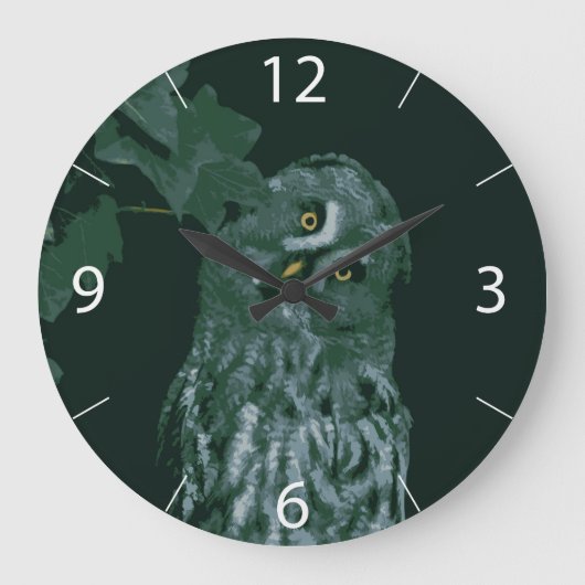 アメリカワシミミズクの壁掛け時計 ラージ壁時計 (正面)