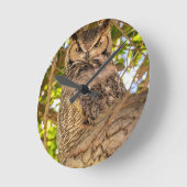アメリカワシミミズクの壁時計 野生動物 自然のインテリア ラウンド壁時計 (傾斜)