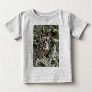 アメリカワシミミズクの幼児の長袖のワイシャツ ベビーTシャツ