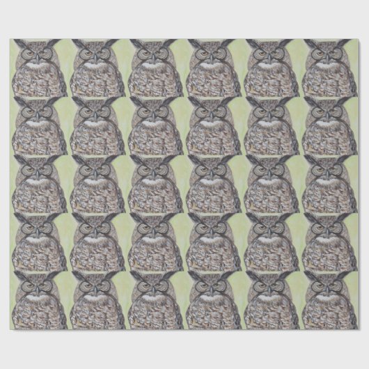 アメリカワシミミズクの絵 ラッピングペーパー (フラット)
